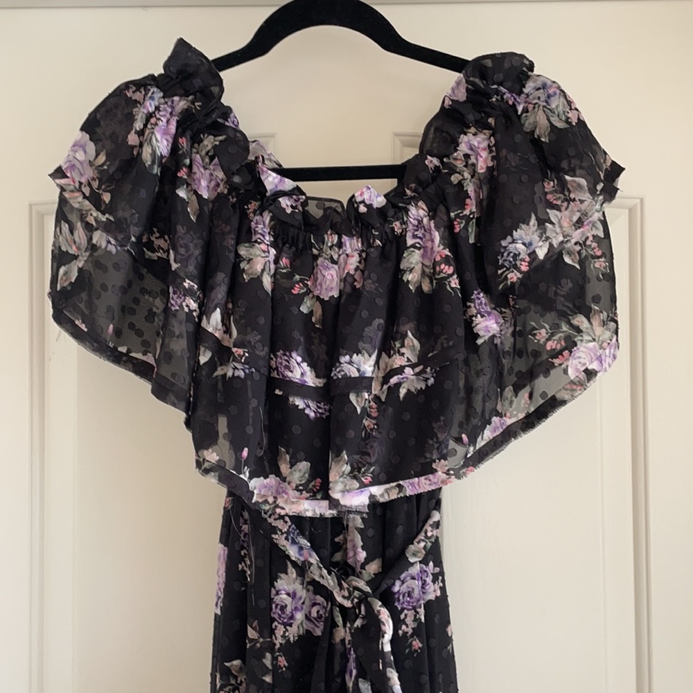 LoveShackFancy black floral dress - Small
